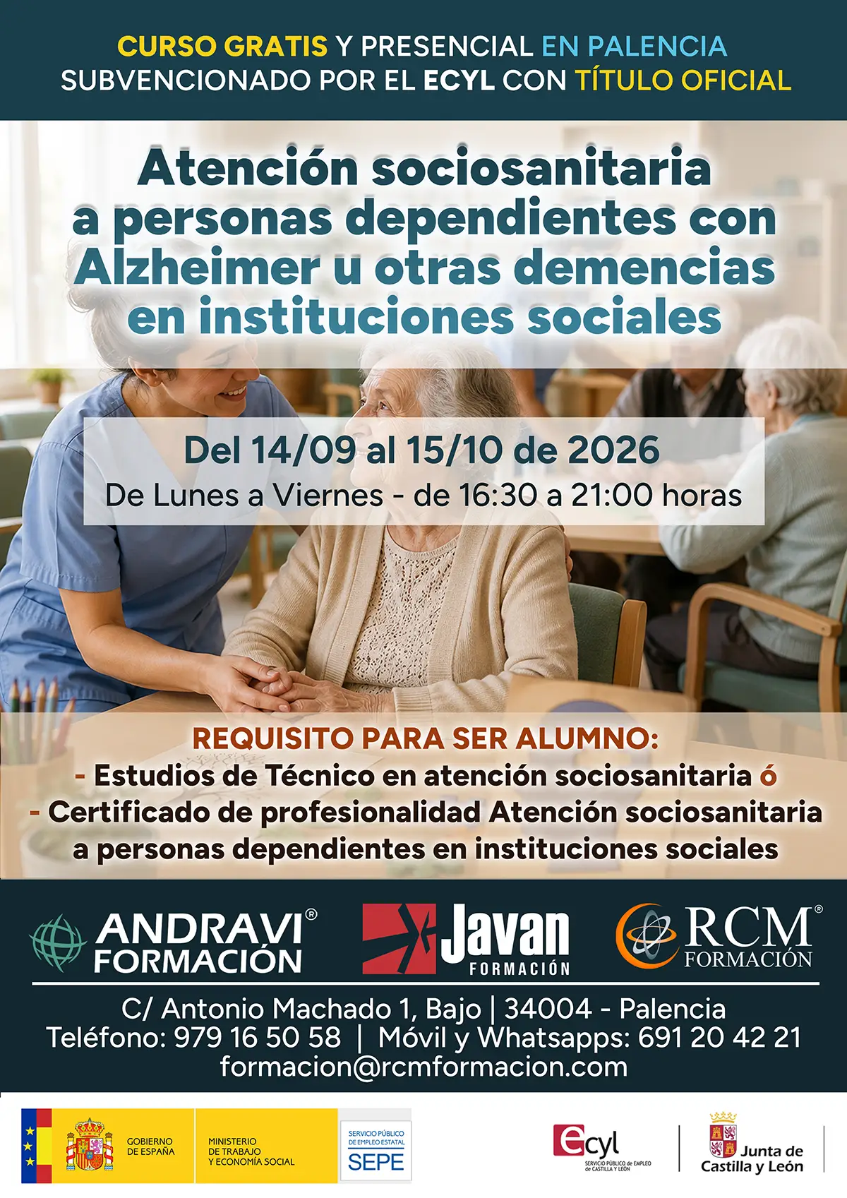 Atención sociosanitaria a personas dependientes con Alzheimer u otras demencias en instituciones sociales