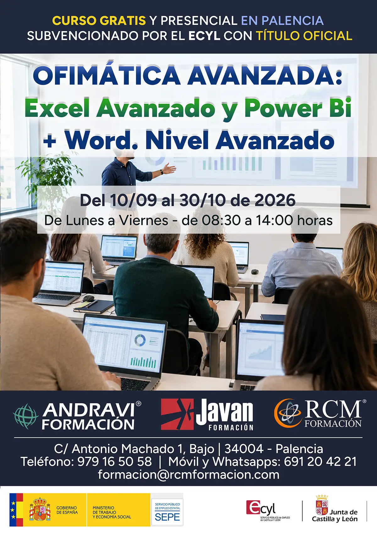 Ofimática avanzada: Excel Avanzado y Power Bi + Word Nivel Avanzado